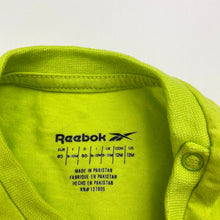 Load image into Gallery viewer, Boys Reebok, lime green tee / top, small marks, FUC, size 0-1,  