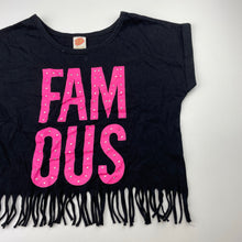 Load image into Gallery viewer, Girls Y&amp;F, cropped cotton fringed tee / top, EUC, size 9-10,  