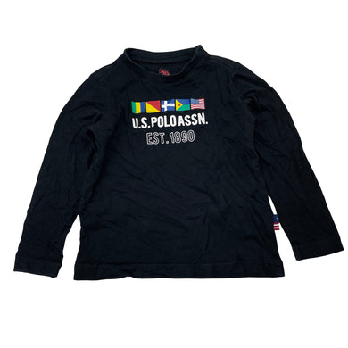 Boys US Polo Assn, black cotton long sleeve tee / top, FUC, size 2-3,  