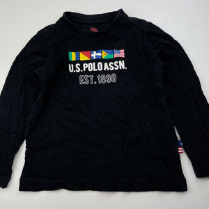 Boys US Polo Assn, black cotton long sleeve tee / top, FUC, size 2-3,  