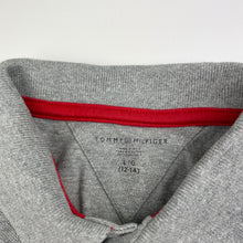 Load image into Gallery viewer, Boys Tommy Hilfiger, grey cotton polo shirt top, light mark, FUC, size 12-14,  
