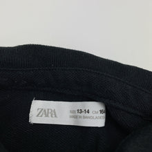 Load image into Gallery viewer, Boys Zara, black cotton polo shirt top, EUC, size 13-14,  