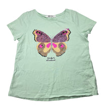 Load image into Gallery viewer, Girls H&amp;M, cotton tee / top, flip sequin butterfly, EUC, size 7-8,  