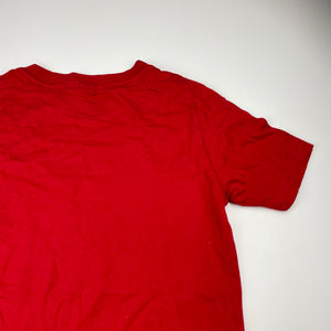 Boys Adidas, red cotton tee / top, no size label, L: 55cm, armpit to armpit: 38cm, GUC, size 9-10,  
