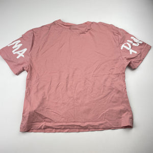 Girls PUMA, pink cotton tee / top, EUC, size 9-10,  