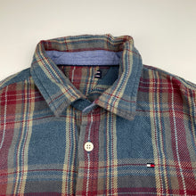Load image into Gallery viewer, Boys Tommy Hilfiger, brushed cotton long sleeve shirt, *top button missing*, no size, armpit to armpit: 39cm, shoulder to cuff: 47.5cm, FUC, size 8-10,  
