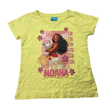 Load image into Gallery viewer, Girls Disney, Moana yellow cotton tee / top, EUC, size 5,  