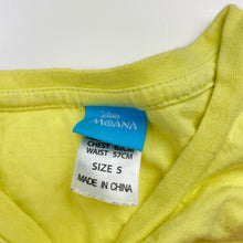 Load image into Gallery viewer, Girls Disney, Moana yellow cotton tee / top, EUC, size 5,  