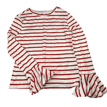 Load image into Gallery viewer, Girls Witchery, red &amp; white stripe stretchy long sleeve top, EUC, size 12,  