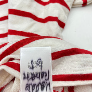 Girls Witchery, red & white stripe stretchy long sleeve top, EUC, size 12,  