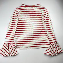Load image into Gallery viewer, Girls Witchery, red &amp; white stripe stretchy long sleeve top, EUC, size 12,  