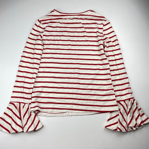 Girls Witchery, red & white stripe stretchy long sleeve top, EUC, size 12,  