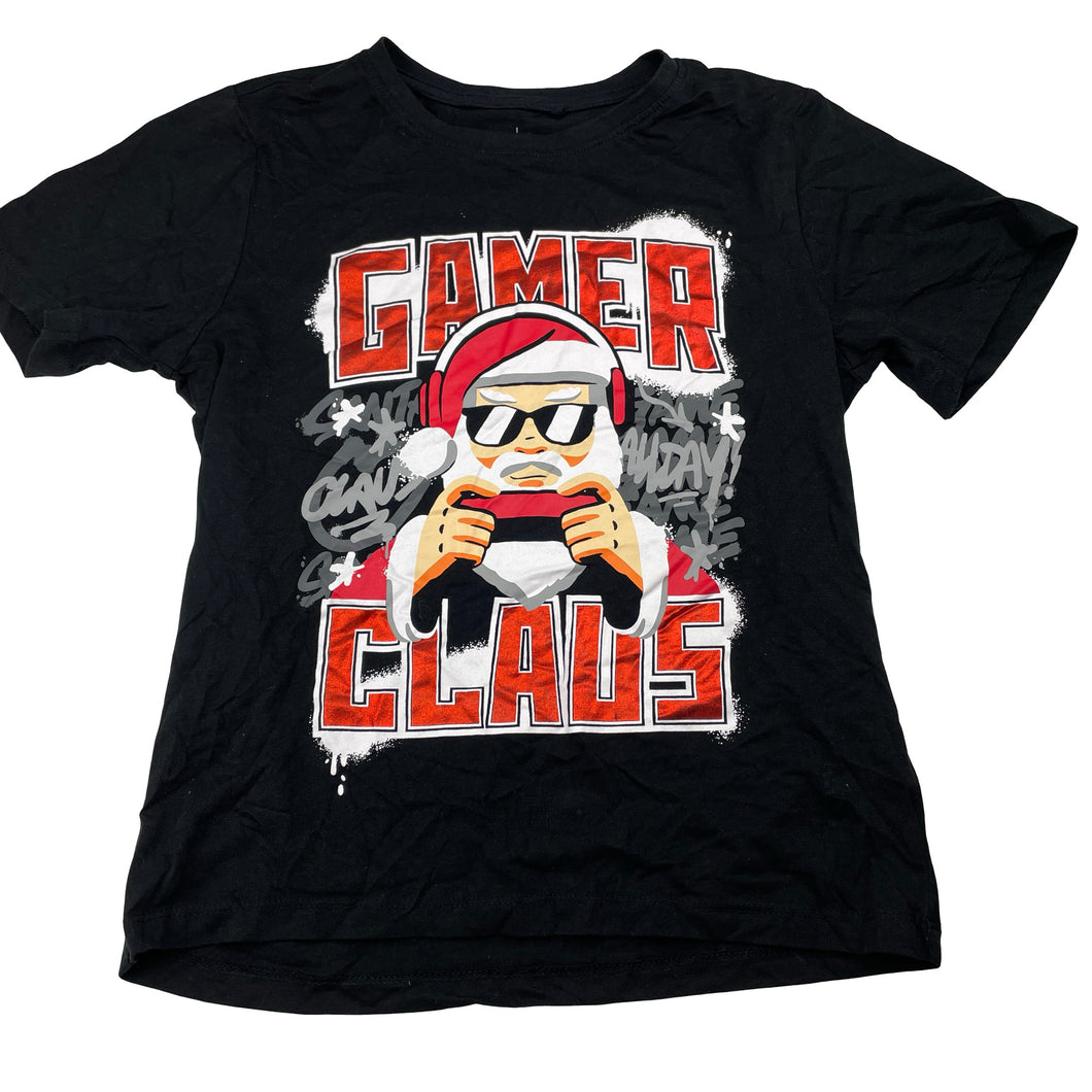 Boys Anko, black cotton Christmas tee / top, gamer, EUC, size 12,  
