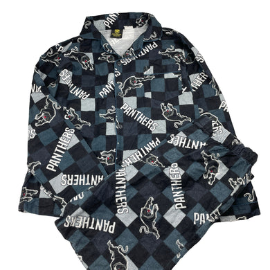 Boys NRL Supporter, Penrith Panthers flannel cotton winter pyjamas, EUC, size 12,  