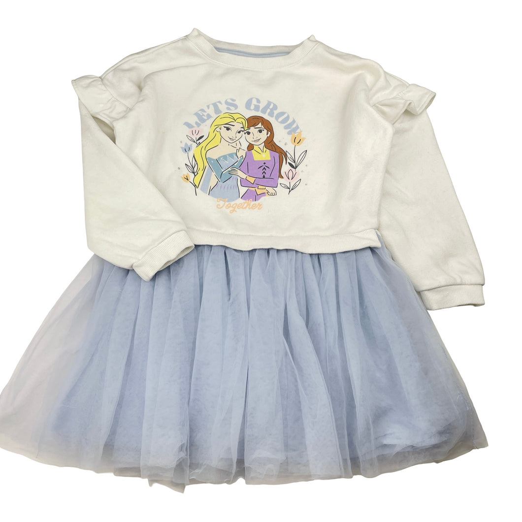 Girls Disney, Frozen fleece lined sweater dress, FUC, size 5, L: 55cm