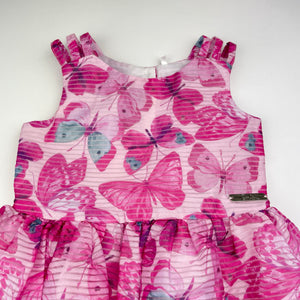 Girls Barbie, lined lightweight party dress, butterflies, GUC, size 2, L: 46cm