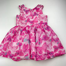 Load image into Gallery viewer, Girls Barbie, lined lightweight party dress, butterflies, GUC, size 2, L: 46cm