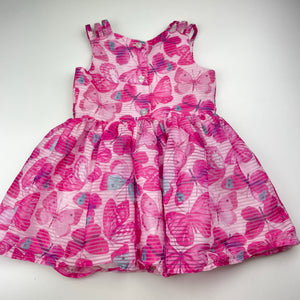 Girls Barbie, lined lightweight party dress, butterflies, GUC, size 2, L: 46cm