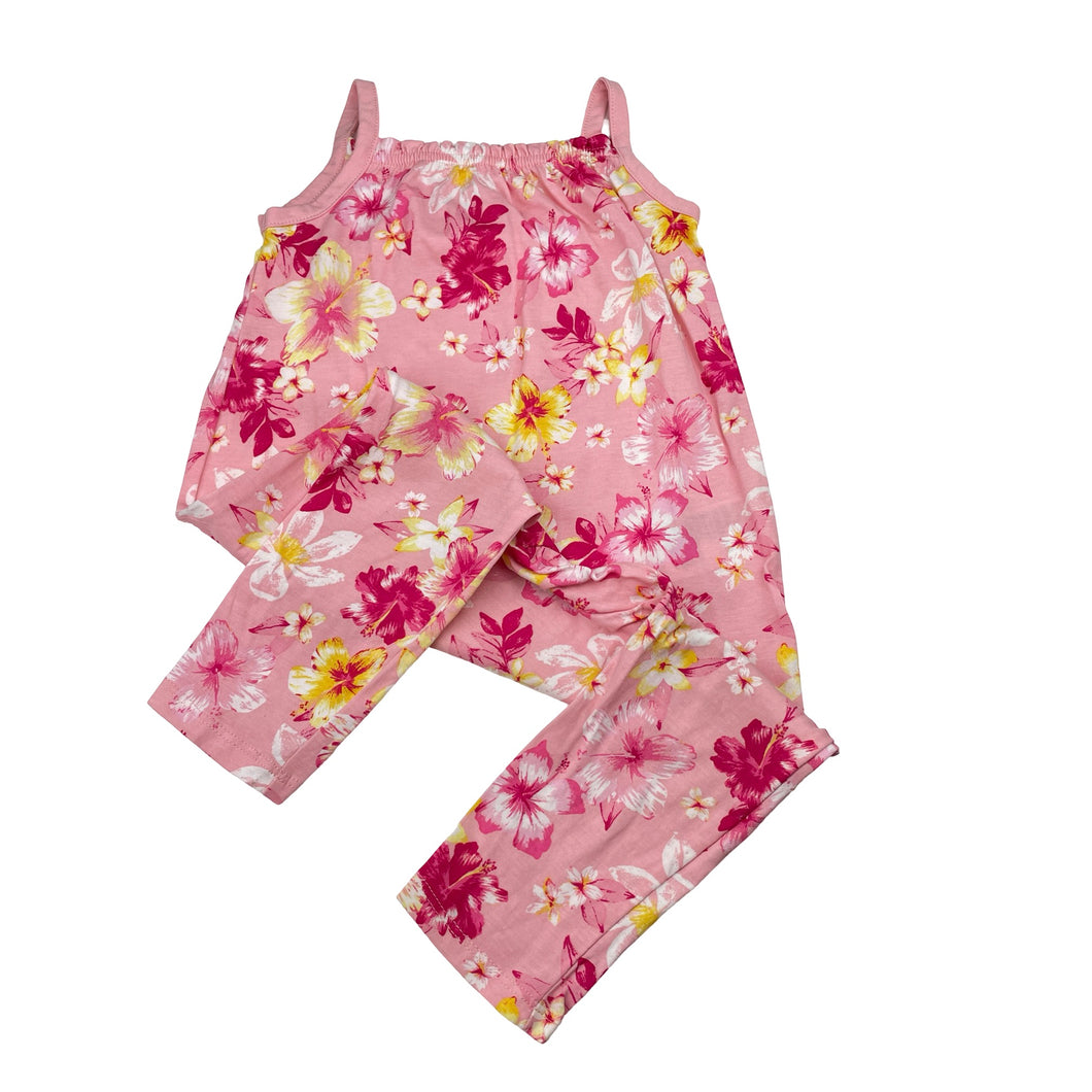 Girls H&M, lightweight floral cotton romper / jumpsuit, EUC, size 1,  
