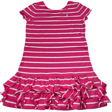 Load image into Gallery viewer, Girls Polo Ralph Lauren, pink &amp; white stripe cotton dress, EUC, size 12-14, L: 69cm