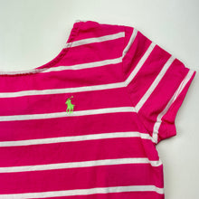 Load image into Gallery viewer, Girls Polo Ralph Lauren, pink &amp; white stripe cotton dress, EUC, size 12-14, L: 69cm