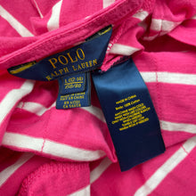 Load image into Gallery viewer, Girls Polo Ralph Lauren, pink &amp; white stripe cotton dress, EUC, size 12-14, L: 69cm