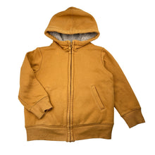 Load image into Gallery viewer, Boys Uniqlo, mustard fleece lined zip hoodie sweater, FUC, size 3-4,  