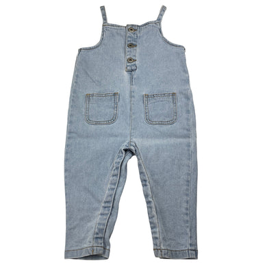 Unisex Seed, blue stretch denim overalls, GUC, size 1,  