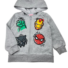 Load image into Gallery viewer, Boys Marvel, superhero fleece lined zip hoodie sweater, EUC, size 5,  