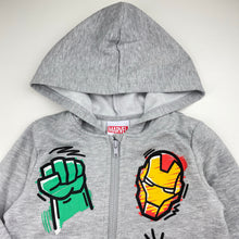 Load image into Gallery viewer, Boys Marvel, superhero fleece lined zip hoodie sweater, EUC, size 5,  