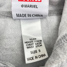 Load image into Gallery viewer, Boys Marvel, superhero fleece lined zip hoodie sweater, EUC, size 5,  