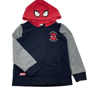Boys Marvel, Spiderman fleece lined zip hoodie sweater, FUC, size 8,  