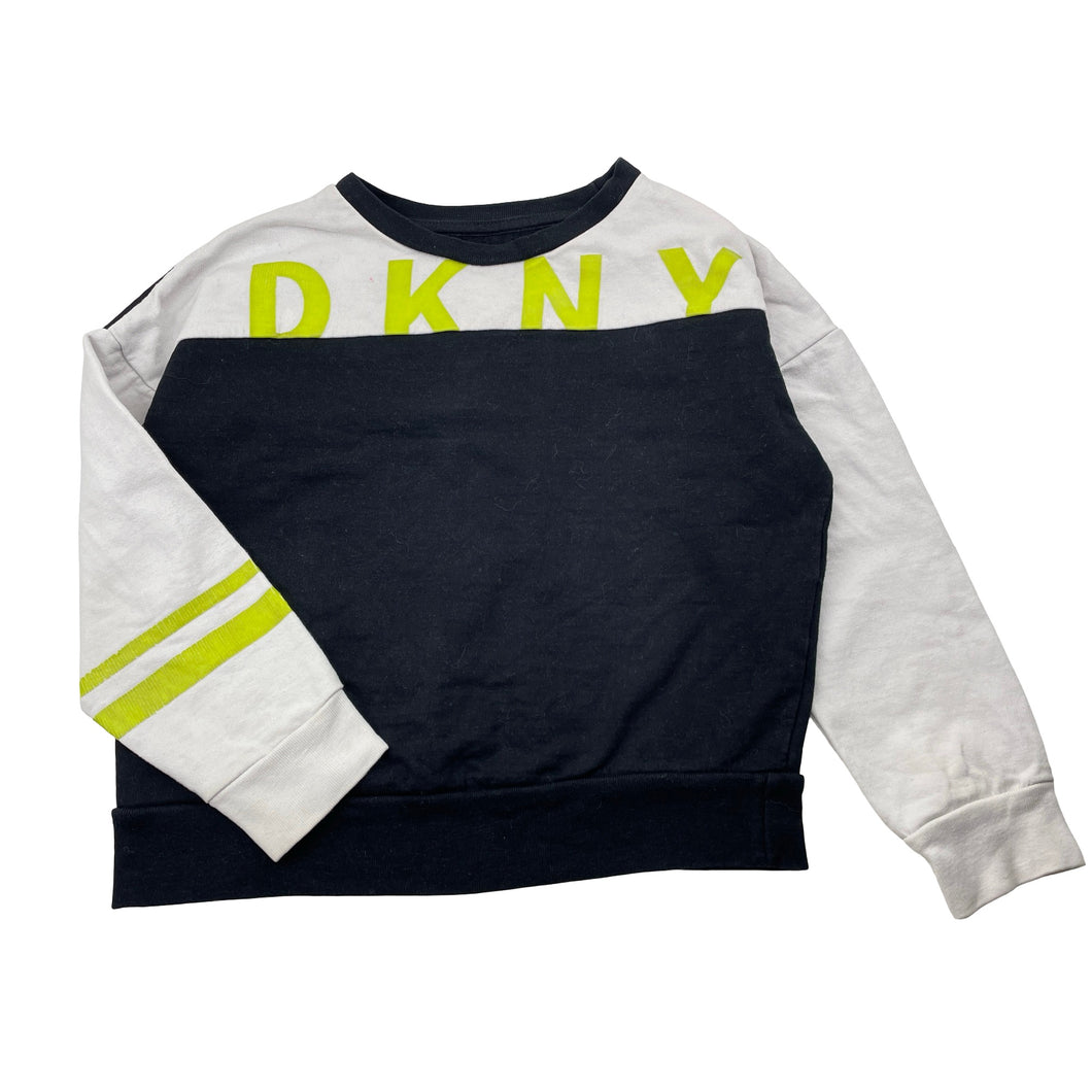 Girls DKNY, fleece lined lightweight sweater / jumper, FUC, size 5,  