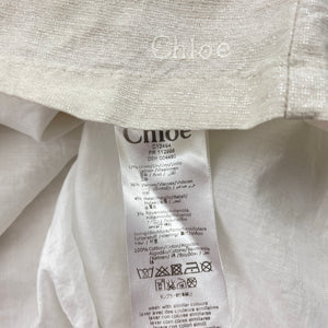 Girls Chloe, cotton lined lightweight metallic dress, small marks front, FUC, size 5, L: 51cm