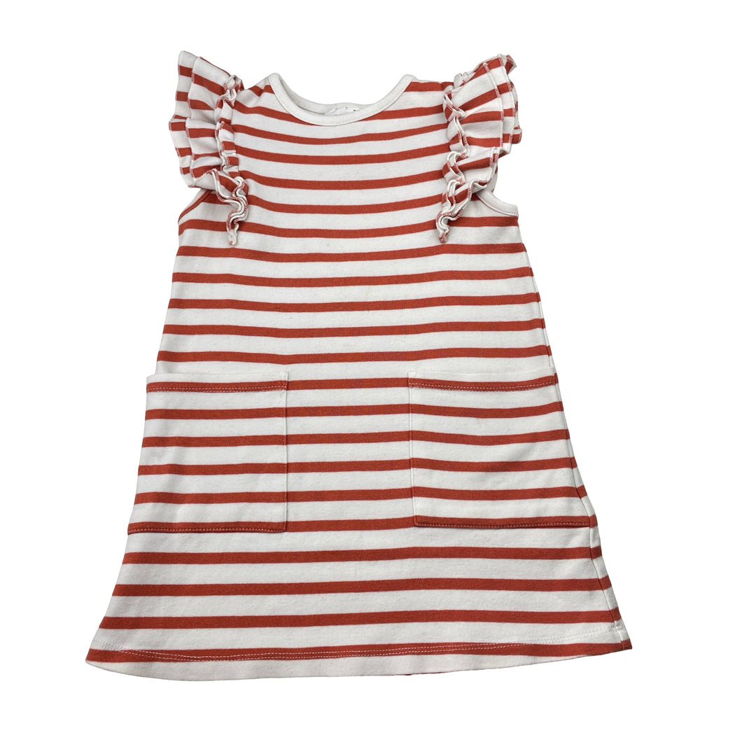 Girls Seed, striped stretchy casual dress, FUC, size 2, L: 47cm