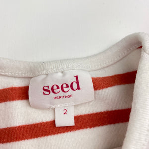 Girls Seed, striped stretchy casual dress, FUC, size 2, L: 47cm