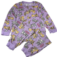 Load image into Gallery viewer, Girls Disney, Bambi Thumper fleece all-in-one pyjamas, GUC, size 5,  