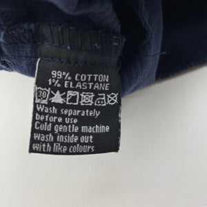 Girls Eve's Sister, navy chunky stretch corduroy overalls dress / pinafore, EUC, size 3, L: 50cm