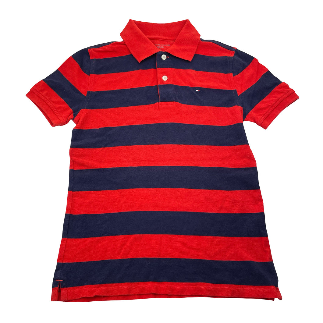 Boys Tommy Hilfiger, striped cotton polo shirt top, GUC, size 8-10,  