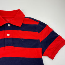 Load image into Gallery viewer, Boys Tommy Hilfiger, striped cotton polo shirt top, GUC, size 8-10,  