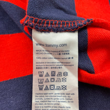Load image into Gallery viewer, Boys Tommy Hilfiger, striped cotton polo shirt top, GUC, size 8-10,  