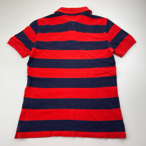 Boys Tommy Hilfiger, striped cotton polo shirt top, GUC, size 8-10,  