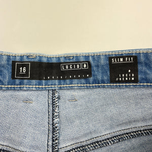 Boys LUCID, distressed stretch denim shorts, W: 39cm across, FUC, size 16,  