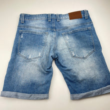 Load image into Gallery viewer, Boys LUCID, distressed stretch denim shorts, W: 39cm across, FUC, size 16,  