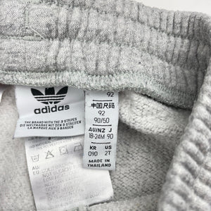 Boys Adidas, fleece lined track pants, elasticated, Inside leg: 28.5cm, FUC, size 2,  