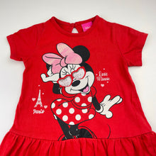 Load image into Gallery viewer, Girls Disney, Minnie Mouse red cotton dress, GUC, size 3, L: 50cm