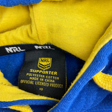 Load image into Gallery viewer, Unisex NRL Supporter, Parramatta Eels fleece lined hoodie sweater, GUC, size 10,  