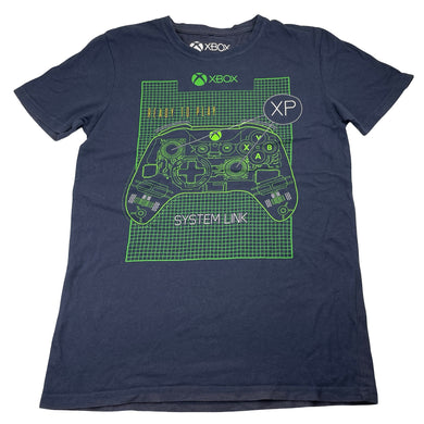 Boys Microsoft, X-Box navy tee / top, Sz: XXS, L: 63cm, armpit to armpit: 44cm, FUC, size 14-16,  