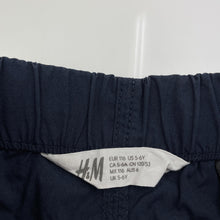 Load image into Gallery viewer, Boys H&amp;M, navy lightweight cotton shorts, elasticated, GUC, size 6,  