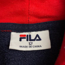Load image into Gallery viewer, Unisex FILA, fleece lined hoodie sweater, wash fade, FUC, size 12,  